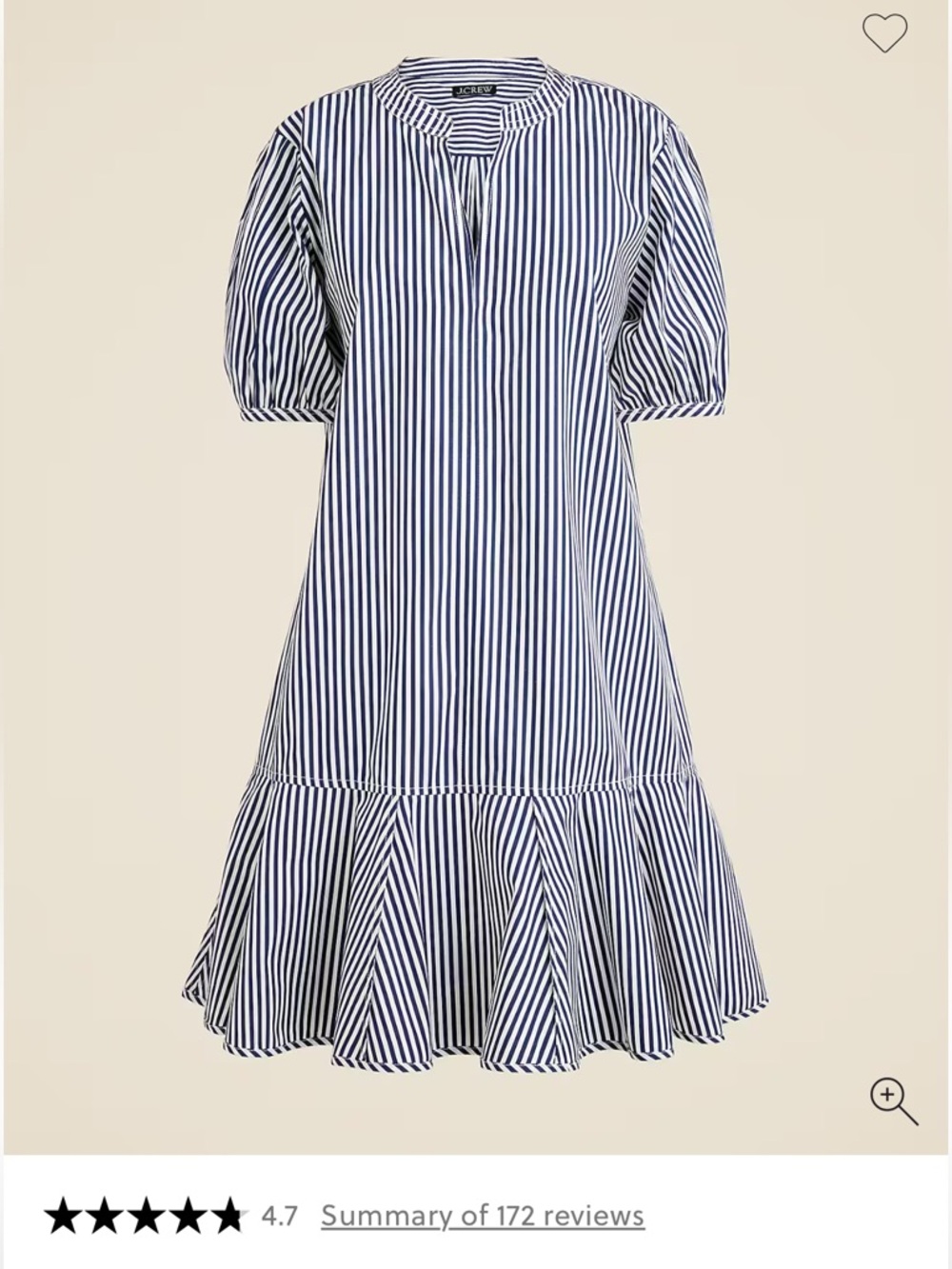 J. Crew Navy and White Striped Mini Dress